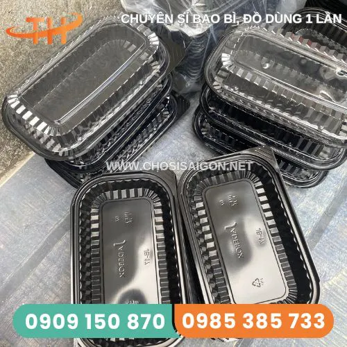 HỘP NHỰA ĐẾ ĐEN NẮP TRONG ĐỰNG CƠM