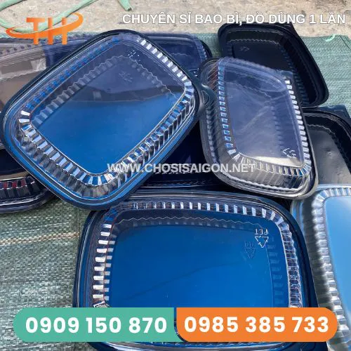 HỘP NHỰA ĐẾ ĐEN NẮP TRONG ĐỰNG CƠM