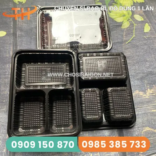 HỘP NHỰA ĐẾ ĐEN NẮP TRONG ĐỰNG CƠM
