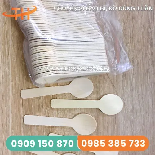 MUỖNG GỖ ĂN KEM – SỮA CHUA 10CM