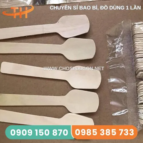 MUỖNG GỖ ĂN KEM – SỮA CHUA 10CM