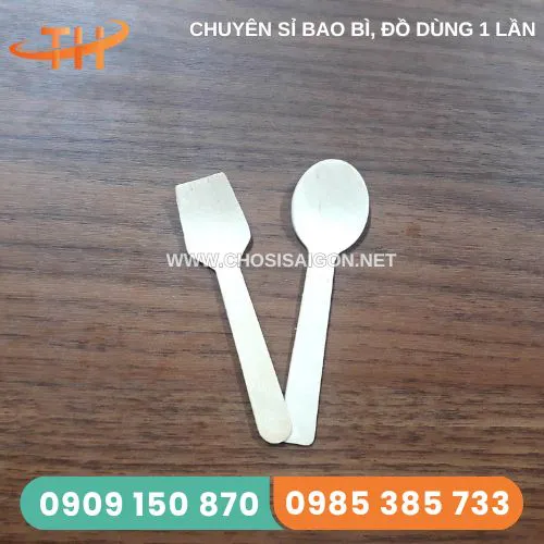 MUỖNG GỖ ĂN KEM 9.5CM