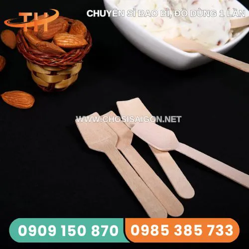 MUỖNG GỖ ĂN KEM 9.5CM