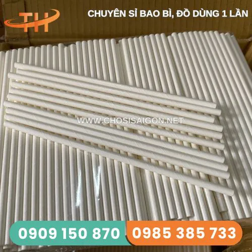 ỐNG HÚT GIẤY MÀU TRẮNG PHI 6