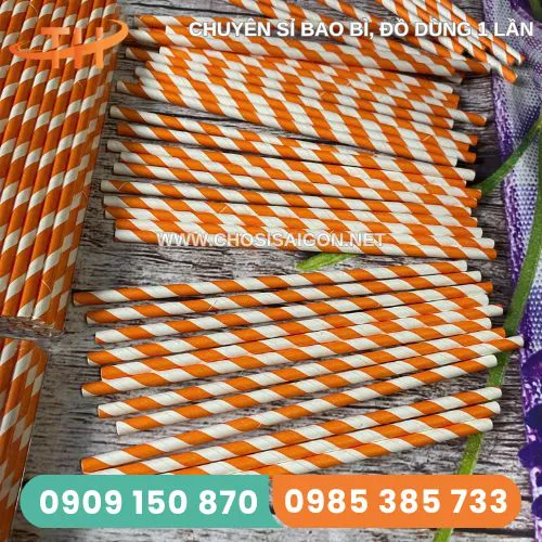 ỐNG HÚT GIẤY MÀU TRẮNG PHI 6