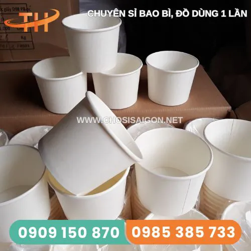 TÔ GIẤY ĐỰNG KEM 12OZ (360ML) KÈM NẮP