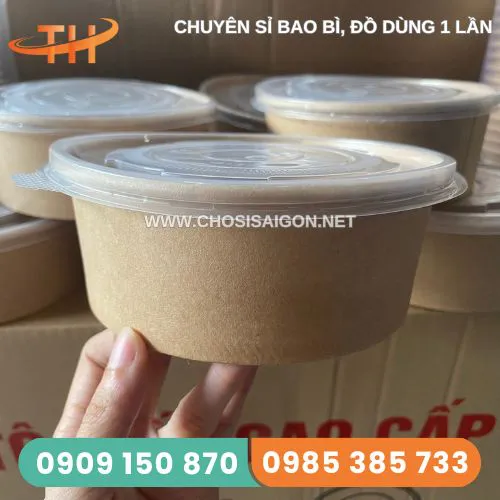 TÔ GIẤY KRAFT 750ML ĐỰNG THỰC PHẨM