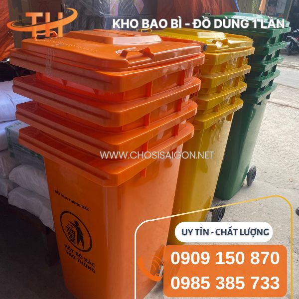 Thùng rác 360 lít an toàn, chính hãng giá rẻ nhất