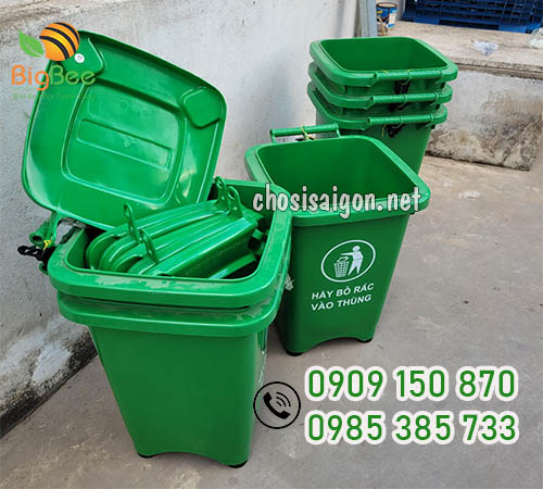 Thùng rác nhựa có đế 50 lít giá rẻ tại TP.HCM