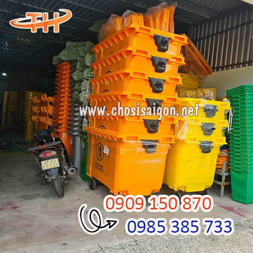Thùng rác 660l 4 bánh xe cao cấp, chính hãng giá sỉ rẻ