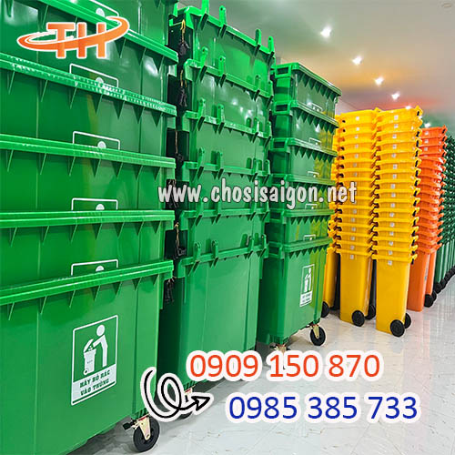Thùng rác 240L, 660L tổng kho giá sỉ rẻ tại HCM