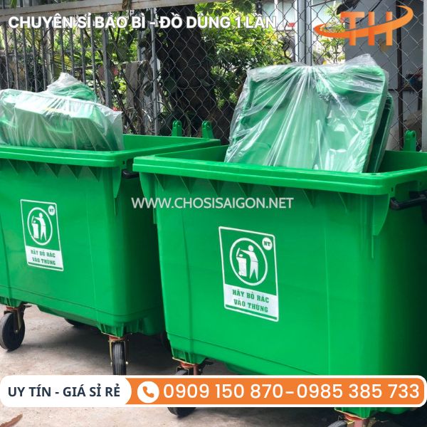 Thùng rác môi trường 660 lít bền, tốt