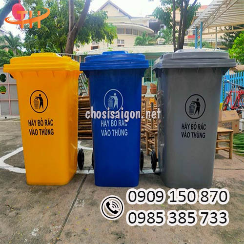 Thùng rác 240 lít đủ màu giá rẻ nhất tại miền Nam