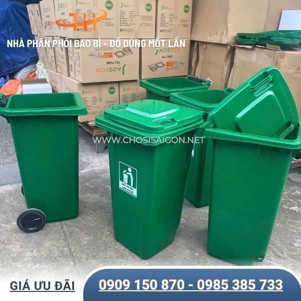 Thùng rác có bánh xe 240 lít