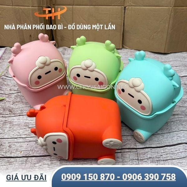 Thùng rác nhựa để bàn làm việc, góc bàn học tập