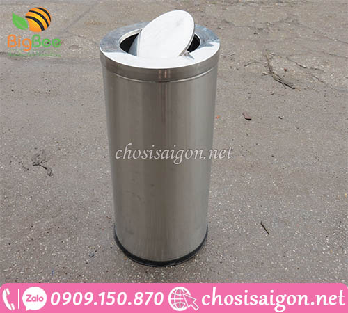 Thùng rác inox nắp bập bênh giá sỉ rẻ