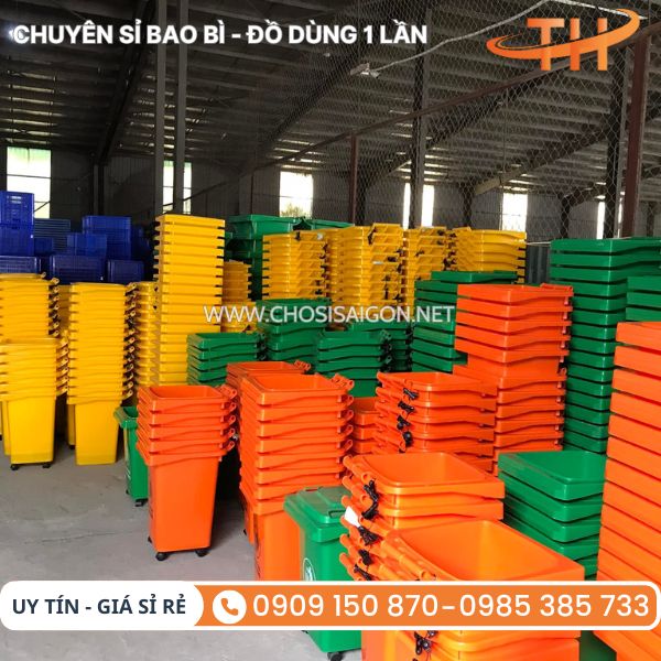 Thùng rác nhựa 120 lít đựng rác thải sinh hoạt