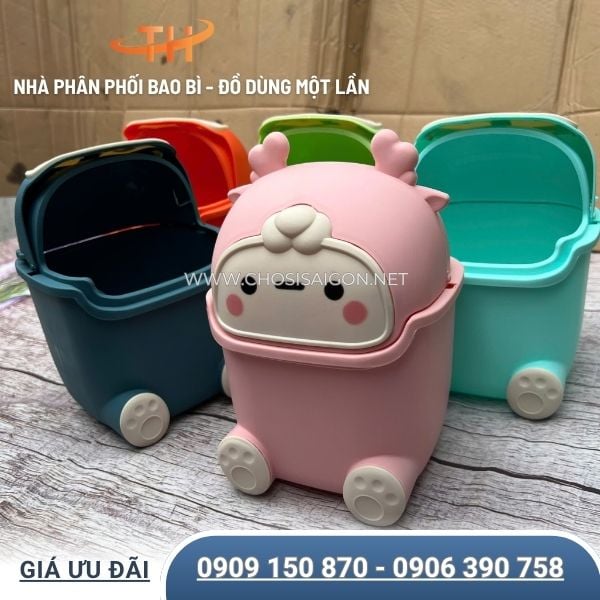 Thùng rác nhựa để bàn nắp lật