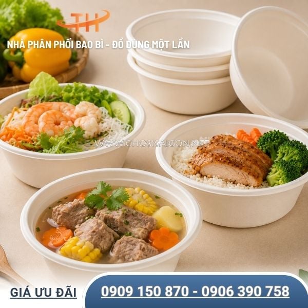 Tô bã mía đựng thức ăn mang đi