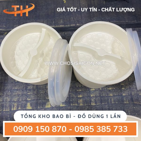 Tô giấy 2 tầng, 2 ngăn đựng thức ăn mang đi