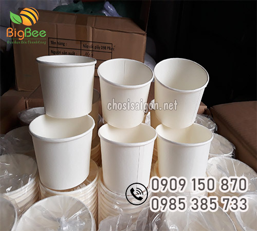 Tô giấy 390ml màu trắng sỉ rẻ