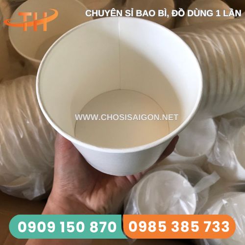 Tô giấy trắng trơn 500ml an toàn, tiện lợi