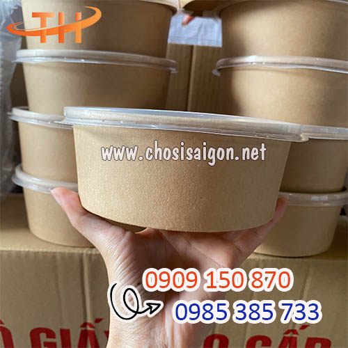 Tô giấy kraft chịu nhiệt tốt 750ml, 1000ml giá rẻ