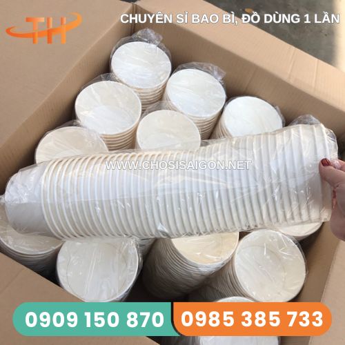 Tô giấy trắng 750ml dùng 1 lần