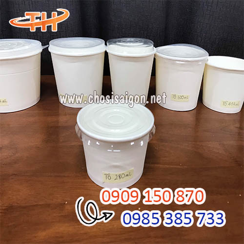 Tô giấy trắng trơn nhiều dung tích giá sỉ rẻ