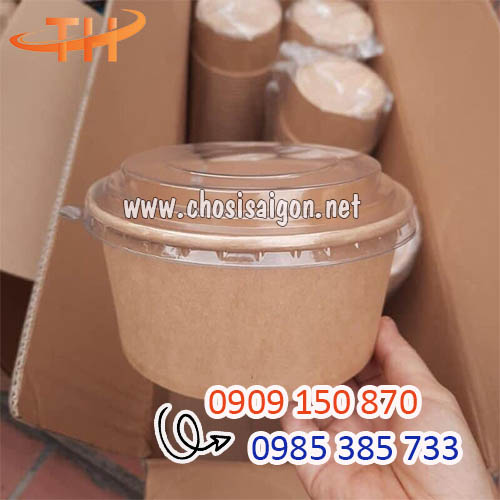 Tô giấy kraft chịu nhiệt tốt đựng thức ăn nóng sỉ rẻ