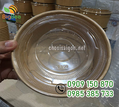 Tô giấy kraft 750ml chịu nhiệt có nắp giá rẻ tại TP.HCM