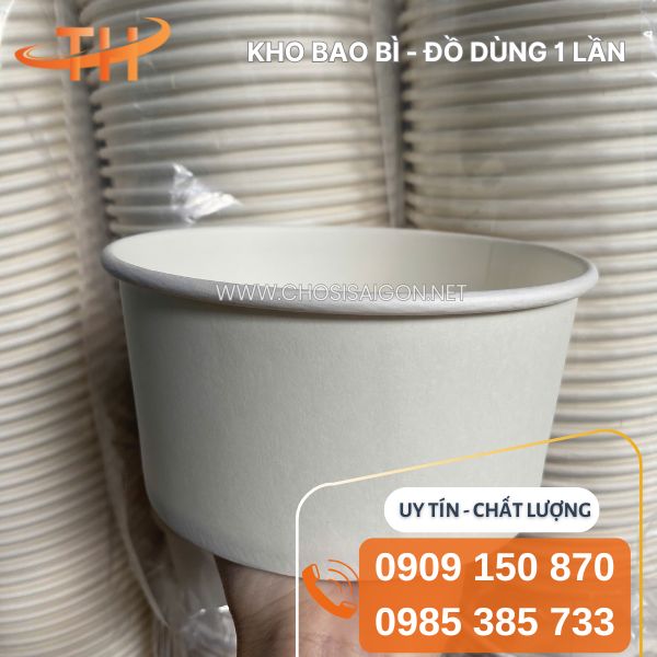 Tô giấy trắng trơn đựng cháo, bún, phở giá sỉ tốt nhất