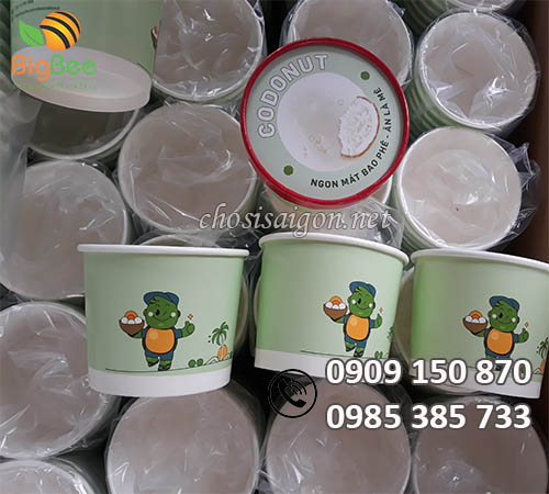 Tô giấy đựng kem 12oz in logo giá sỉ rẻ