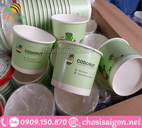 Tô giấy đựng kem in logo theo yêu cầu giá sỉ rẻ