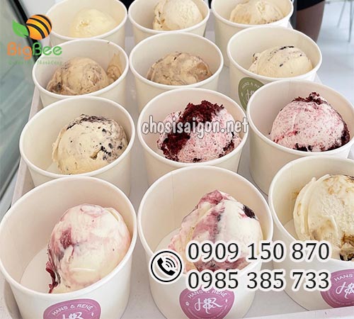 Tô giấy 390ml đựng kem, sữa chua, chè bán giá rẻ