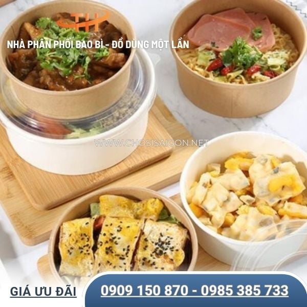Tô giấy chịu nhiệt đựng thức ăn