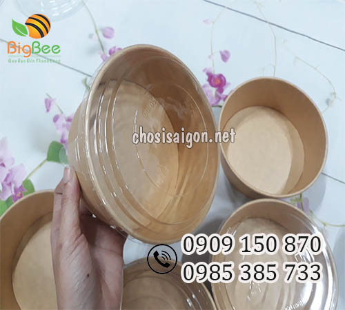 Tô giấy kraft 750ml đựng thức ăn nóng, chịu nhiệt sỉ rẻ tốt nhất