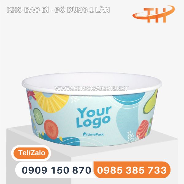 Tô giấy 1000ml in hình sẵn đẹp, tiện lợi giá sỉ rẻ