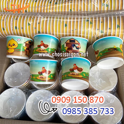 Tô giấy in hình sẵn 360ml rẻ uy tín tại Bình Chánh