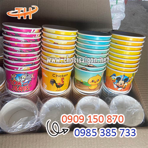 Tô giấy đựng thức ăn in hình sẵn tiện lợi bán sỉ giá rẻ