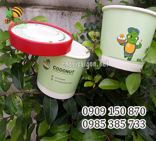 Tô (bát) giấy đựng kem in logo theo yêu cầu 360ml sỉ siêu rẻ
