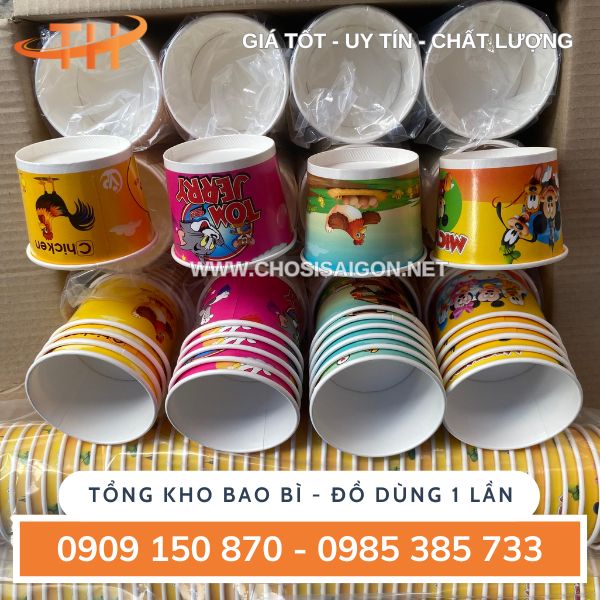 Tô giấy đựng kem, cháo dinh dưỡng in hình sẵn