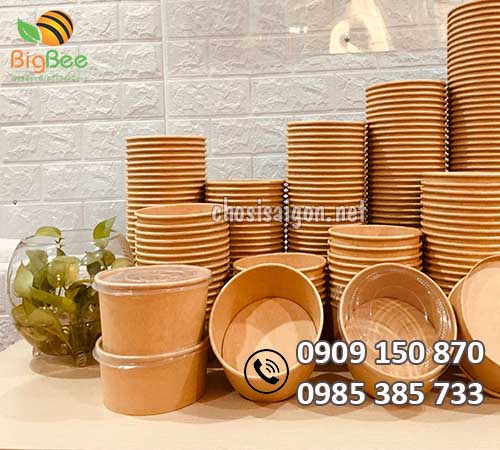 Tô giấy kraft 1000ml chịu nhiệt giá sỉ tại TP.HCM