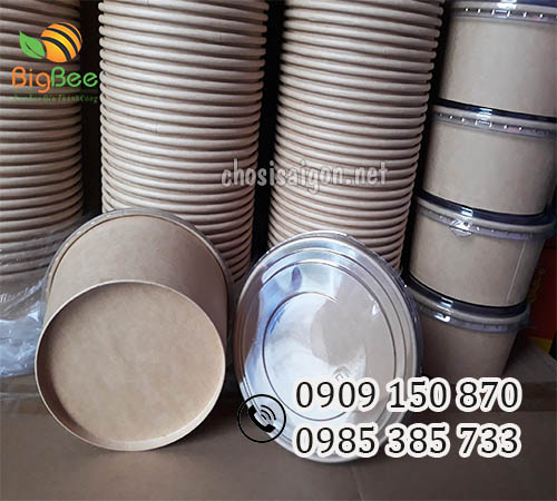 Tô giấy nâu kraft 1000ml đựng hủ tiếu, mì quảng giá sỉ rẻ