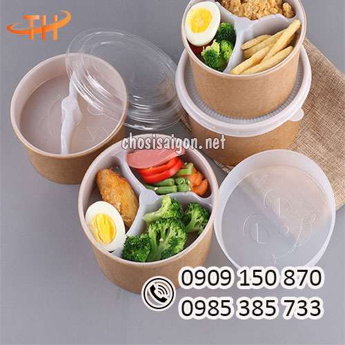 Tô giấy kraft 2 tầng 2 ngăn cao cấp, chất lượng giá sỉ rẻ