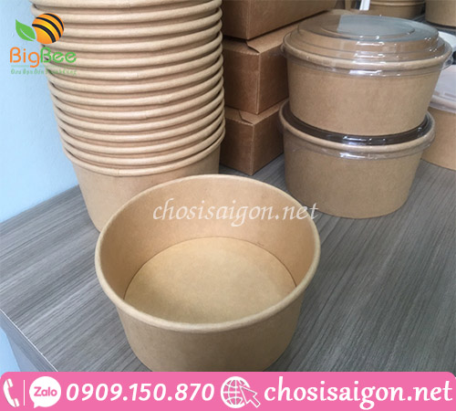 Tô giấy, bát giấy kraft 750ml, 1000ml giá rẻ