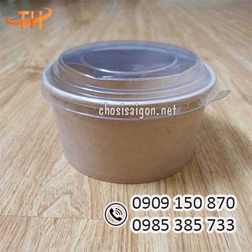 Tô giấy kraft có nắp 750ml giá sỉ rẻ tận gốc