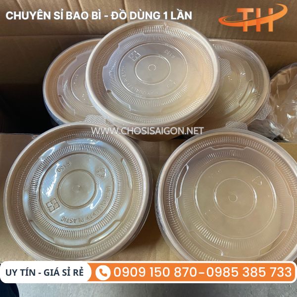 Tô giấy kraft 750ml nắp nhựa PP giá sỉ ưu đãi