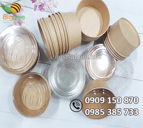 Phân phối tô giấy kraft 750ml đựng thức ăn giá rẻ