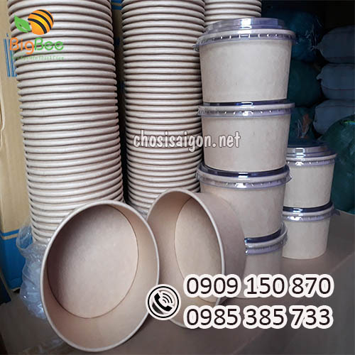 Tô giấy kraft 750ml đựng thức ăn nóng sỉ rẻ